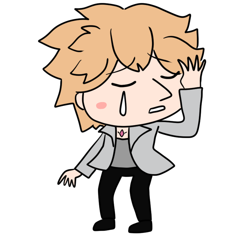 泣くホストのかわいいイラスト