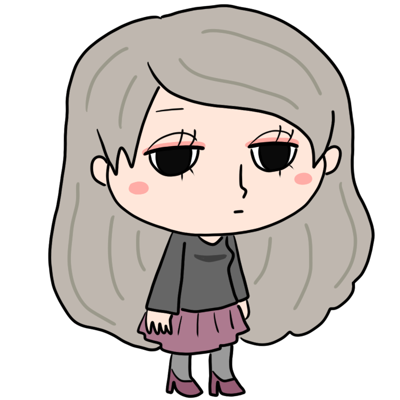 無表情の美女のかわいいイラスト