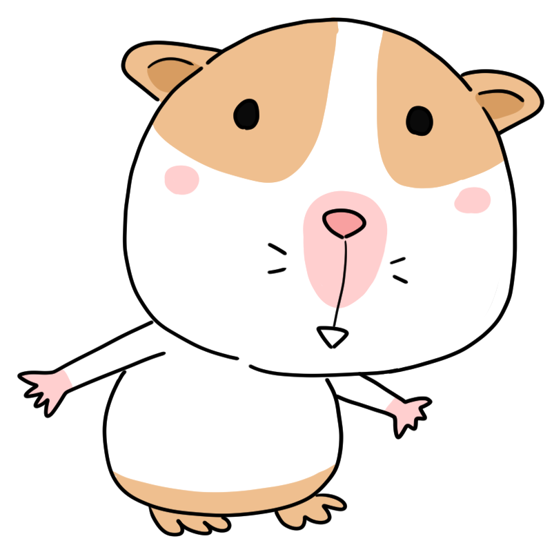 笑顔のモルモットのかわいいイラスト