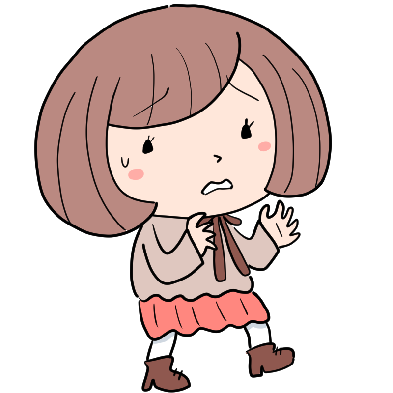 困るボブのゆるふわ女子のかわいいイラスト