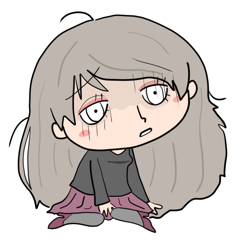 落ち込む美女のかわいいイラスト