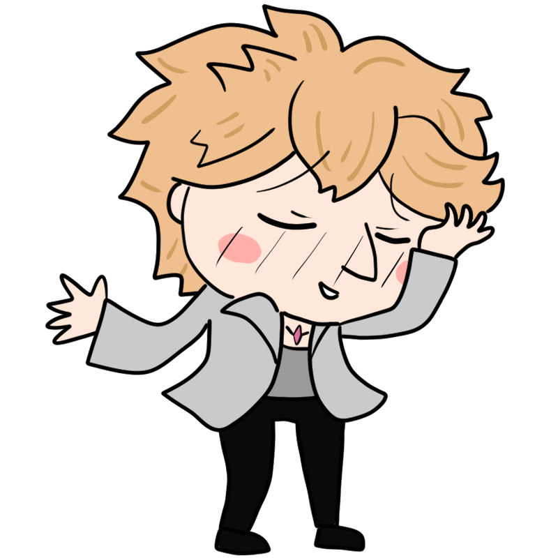 照れるホストのかわいいイラスト