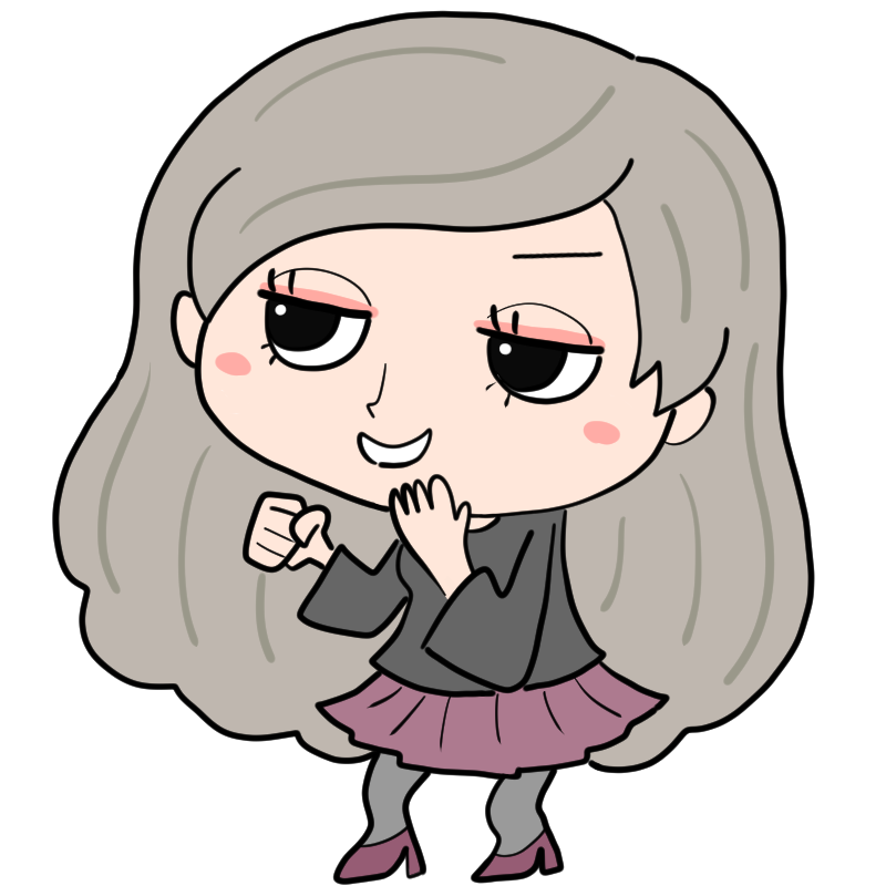 なにか企む美女のかわいいイラスト