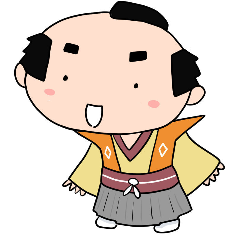 優しい言葉をかける子供の殿様のかわいいイラスト