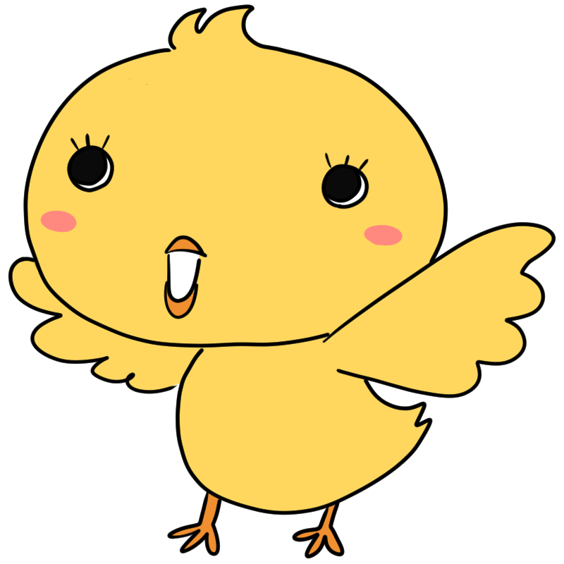 楽しそうなヒヨコのかわいいイラスト