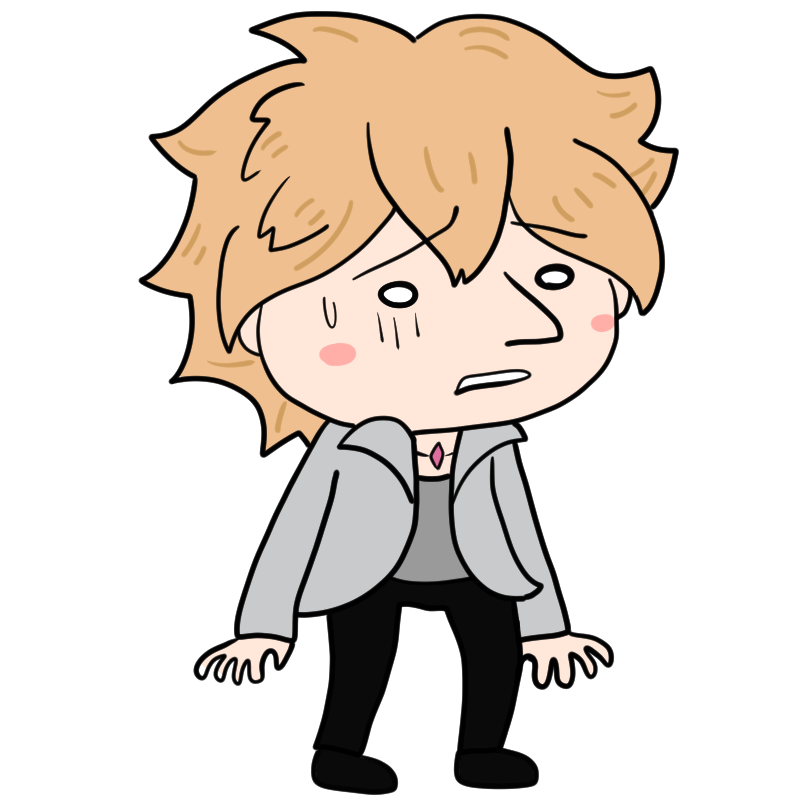 ちょっと引いてるホストのかわいいイラスト