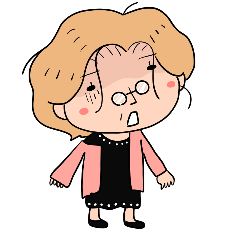 放心状態のおばあさんのかわいいイラスト
