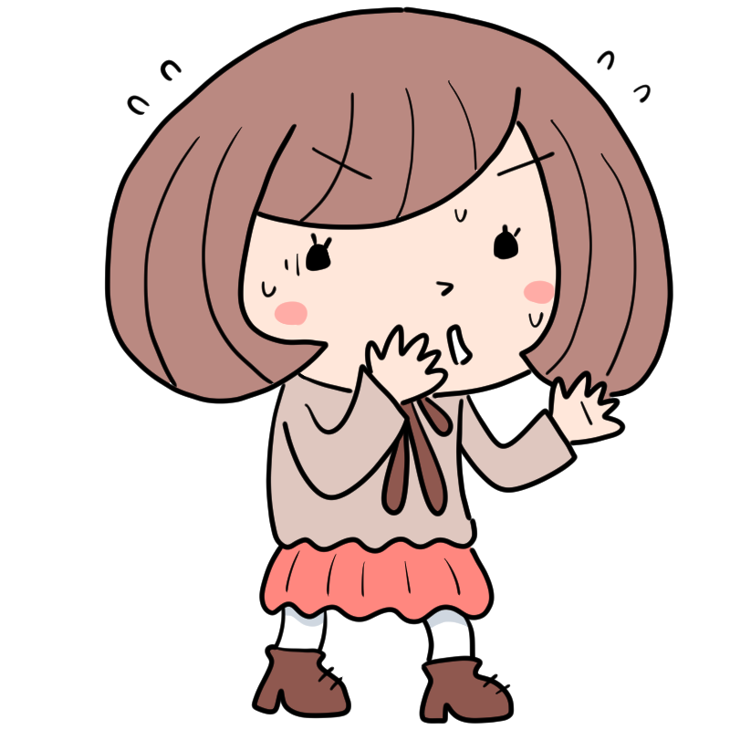 慌てるボブのゆるふわ女子のかわいいイラスト