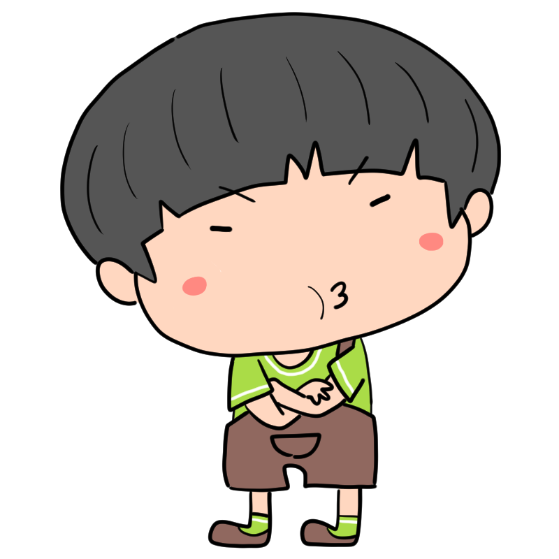 ふてくされる男の子のかわいいイラスト