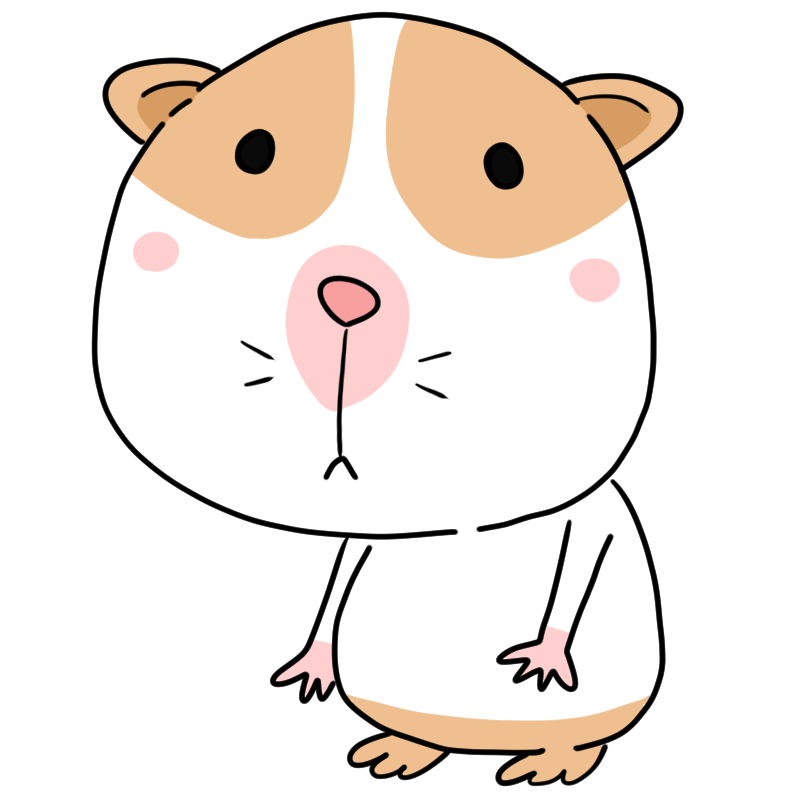 少し寂しそうなモルモットのかわいいイラスト