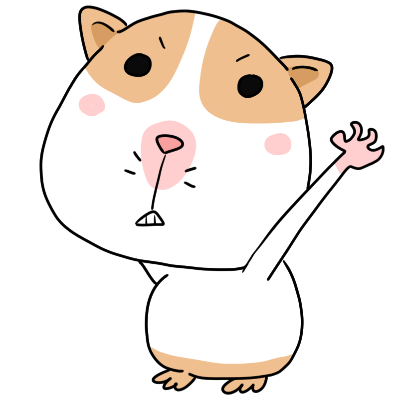 怒るモルモットのかわいいイラスト
