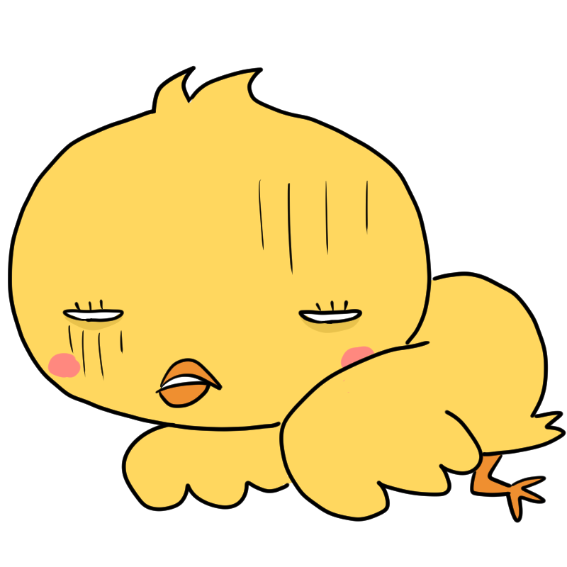 ぐったりしているヒヨコのかわいいイラスト