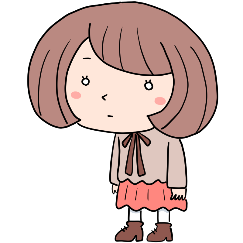 キョトンとするボブのゆるふわ女子のかわいいイラスト