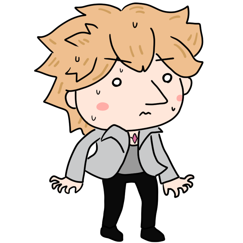 緊張するホストのかわいいイラスト