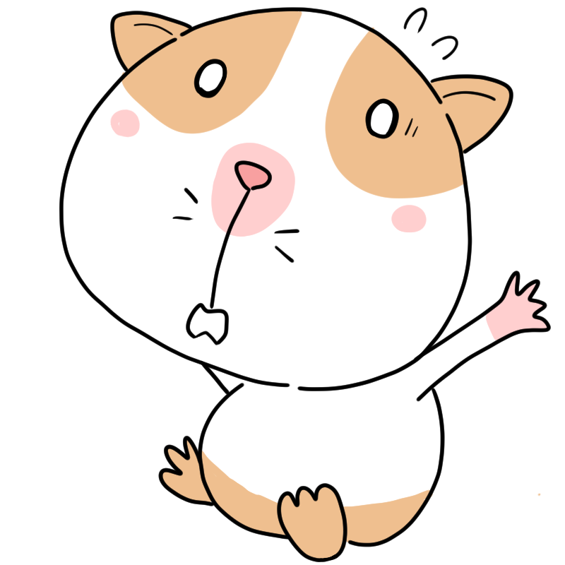 驚くモルモットのかわいいイラスト
