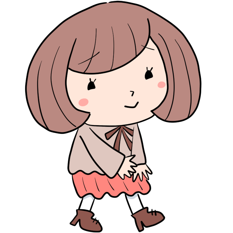 ふんわり笑顔のボブのゆるふわ女子のかわいいイラスト