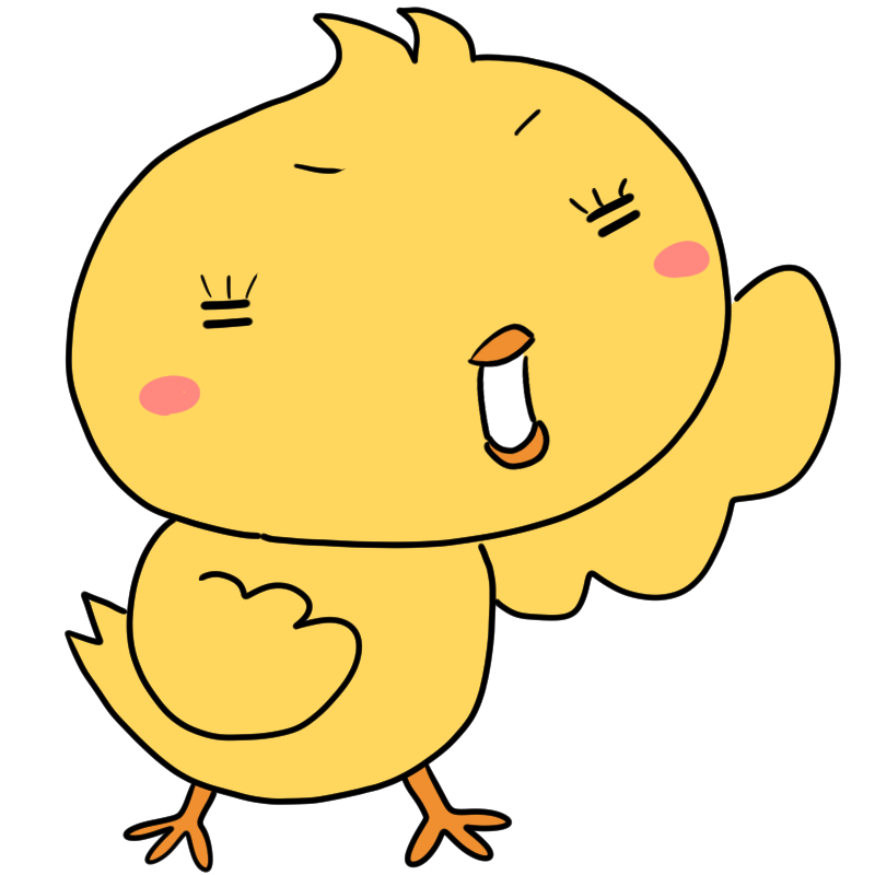 張り切るヒヨコのかわいいイラスト