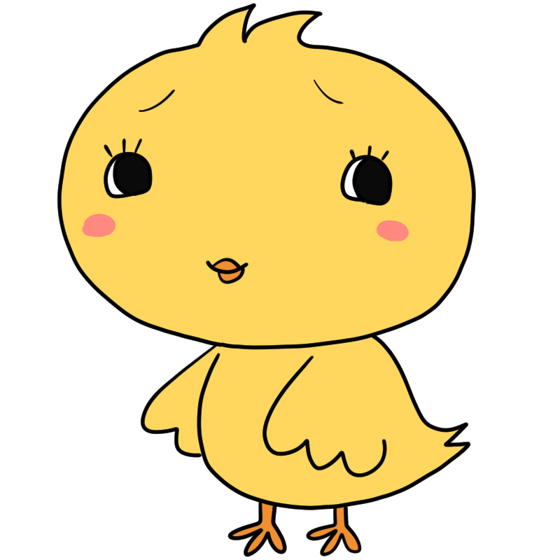 イラッとくる笑顔のヒヨコのかわいいイラスト