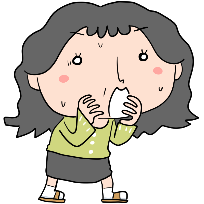 驚くおばさんのかわいいイラスト