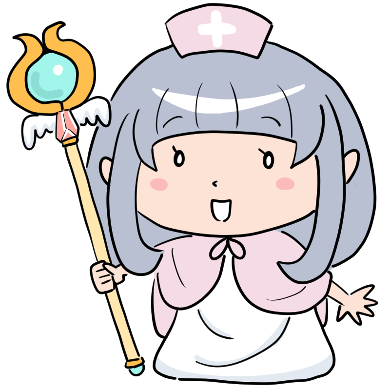 笑顔の白魔法使いのかわいいイラスト