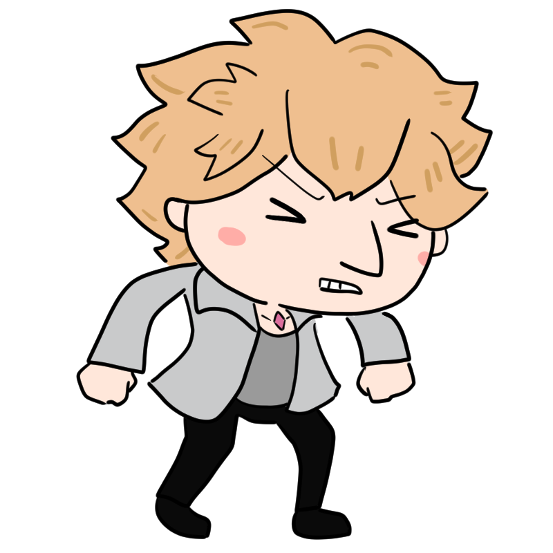 悔しそうなホストのかわいいイラスト