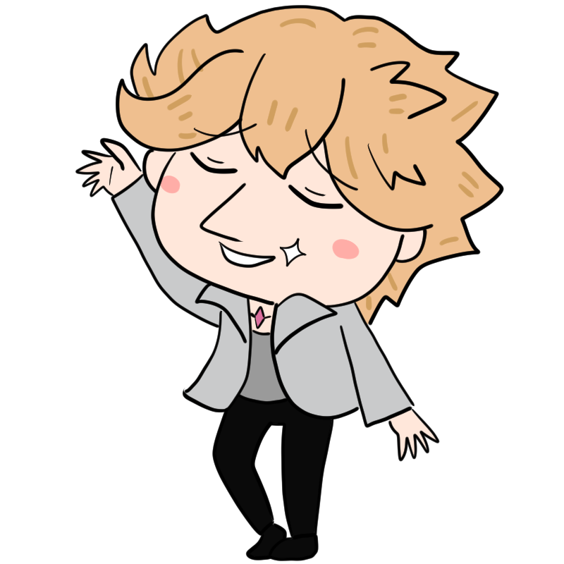 決めポーズのホストのかわいいイラスト