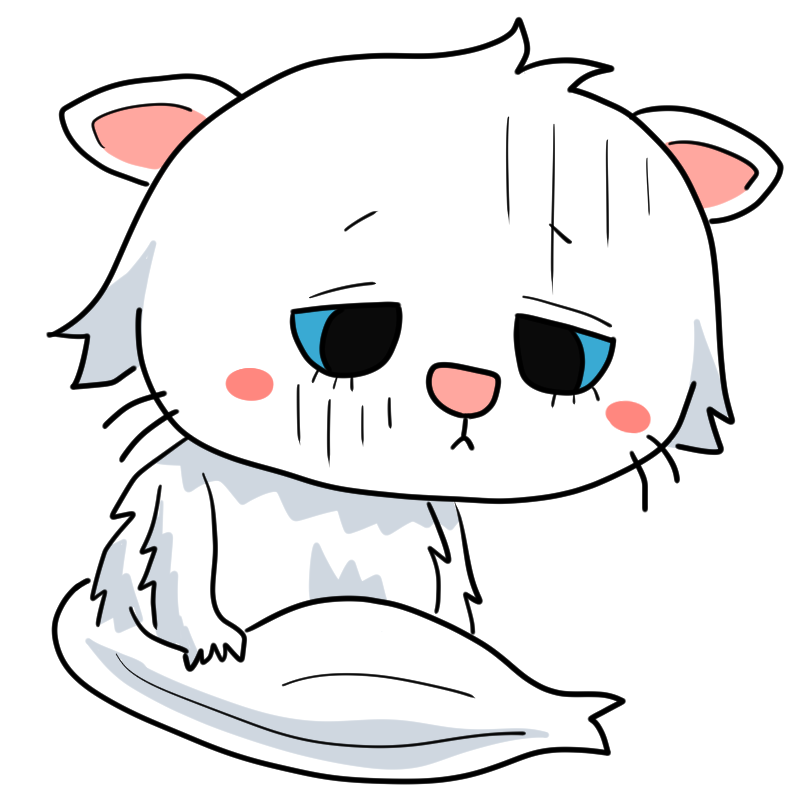 落ちこむペルシャ猫のかわいいイラスト