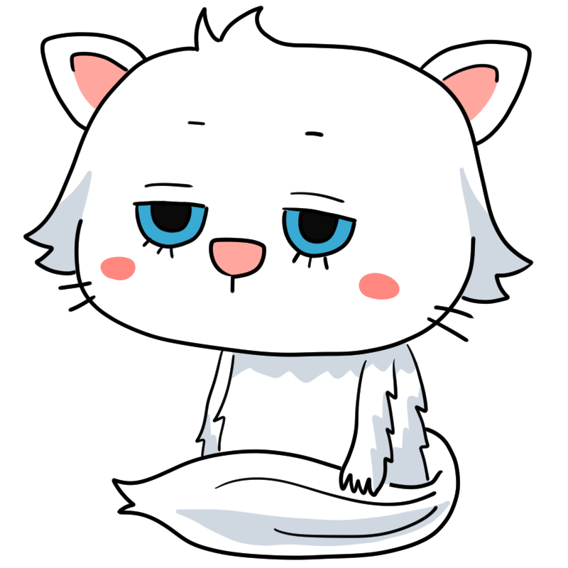 無表情のペルシャ猫のかわいいイラスト