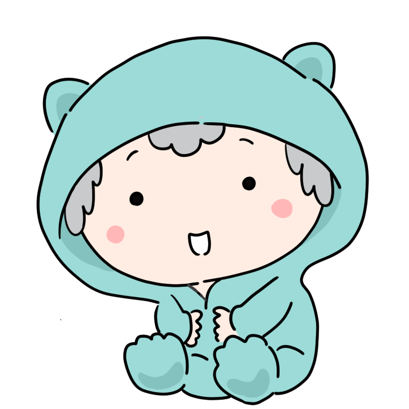 笑顔の着ぐるみ赤ちゃんのかわいいイラスト
