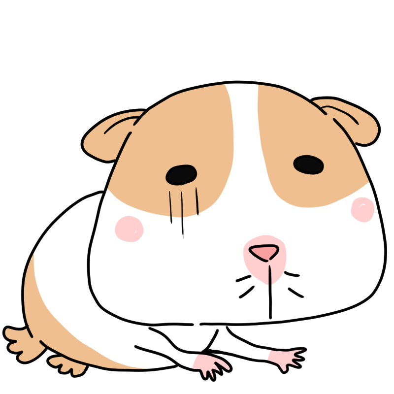 病気のモルモットのかわいいイラスト