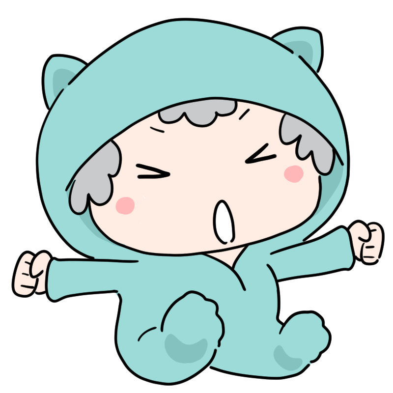 怒る着ぐるみ赤ちゃんのかわいいイラスト