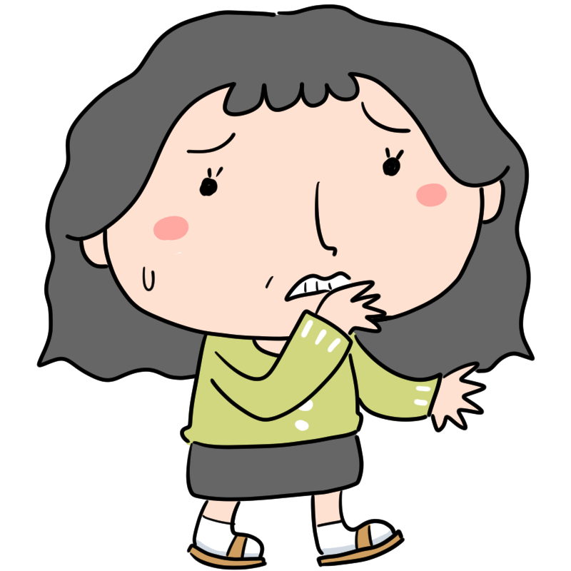 困るおばさんのかわいいイラスト