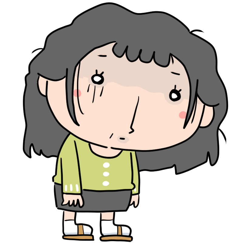 落ちこむおばさんのかわいいイラスト