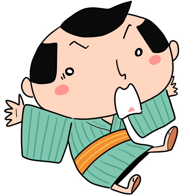 驚く江戸町人の男のかわいいイラスト
