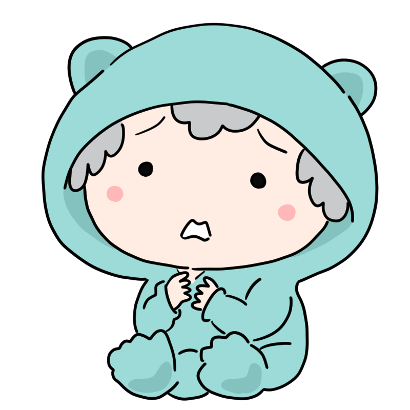 困り顔の赤ちゃんのかわいいイラスト