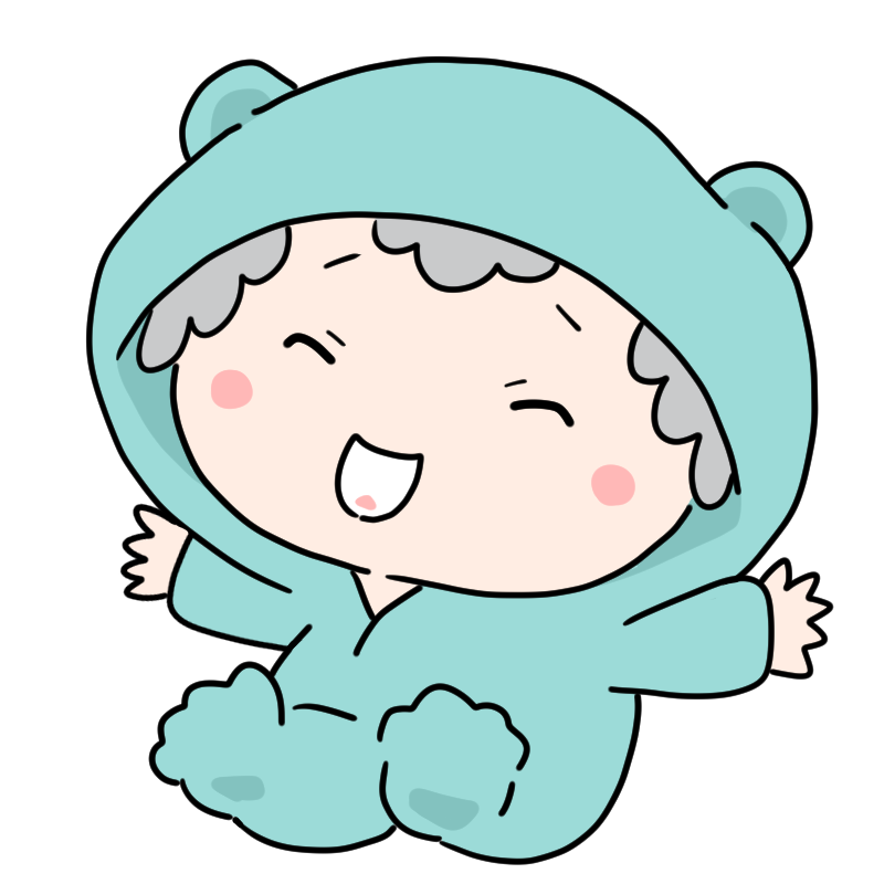 喜ぶベビー服の赤ちゃんのかわいいイラスト