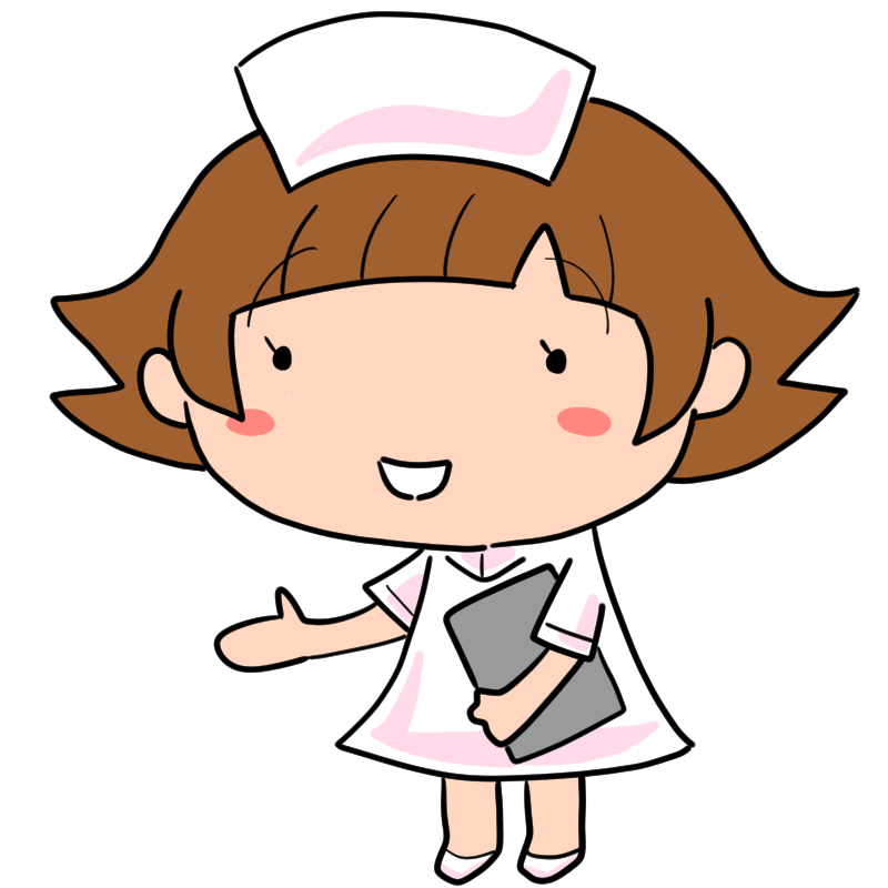 案内する看護師の女性のかわいいイラスト