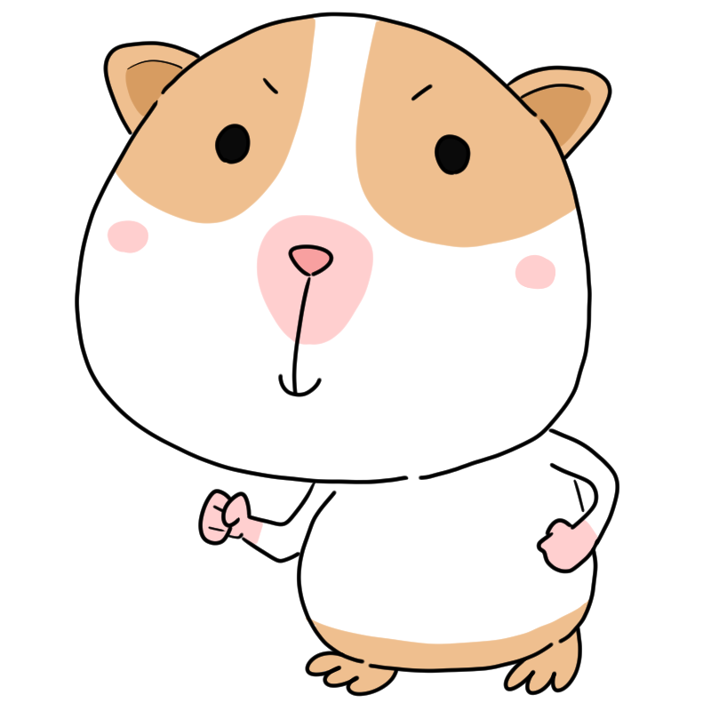 張り切るモルモットのかわいいイラスト