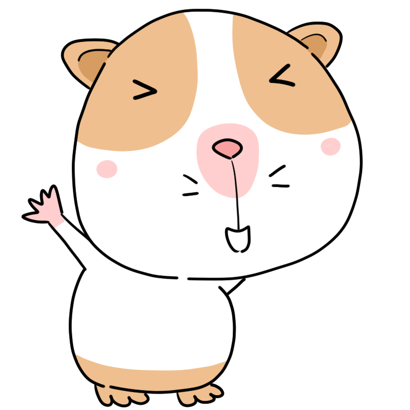 喜ぶモルモットのかわいいイラスト