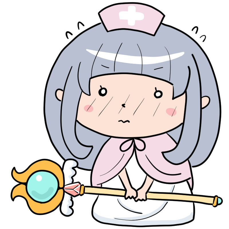 恥ずかしそうな白魔法使いのかわいいイラスト