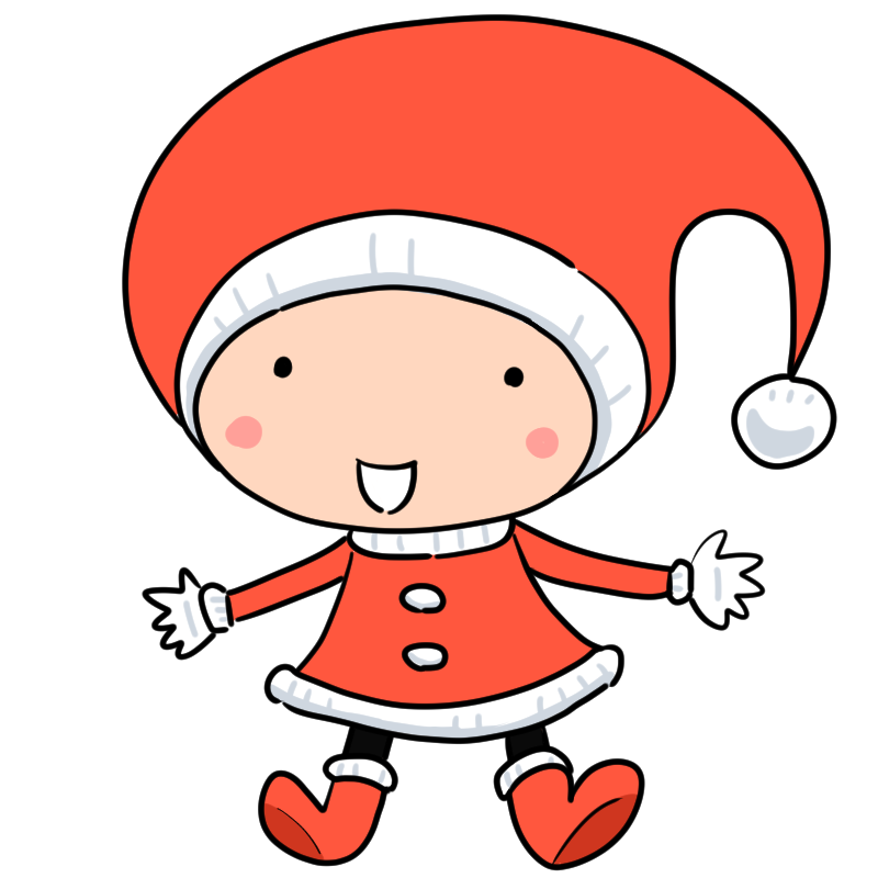 笑顔の子供サンタクロースのかわいいイラスト