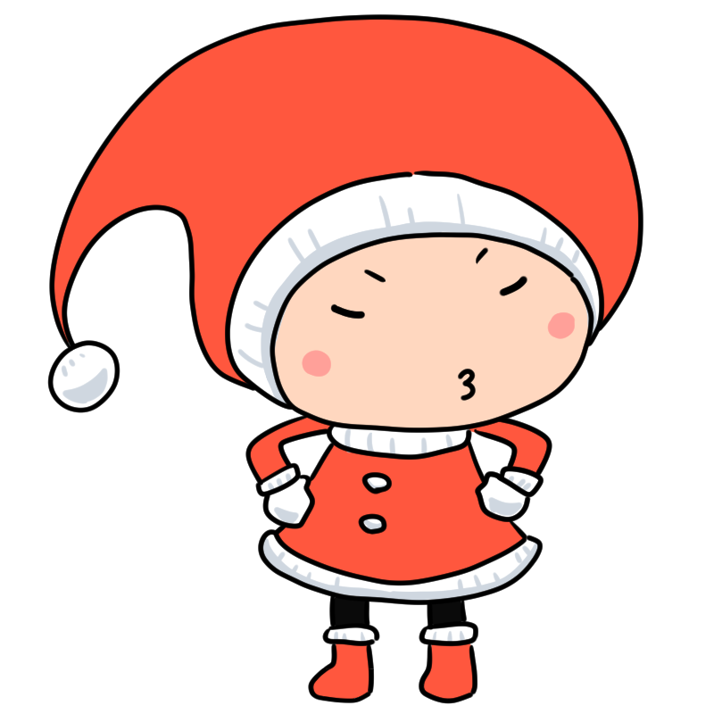 怒る子供のサンタクロースのかわいいイラスト