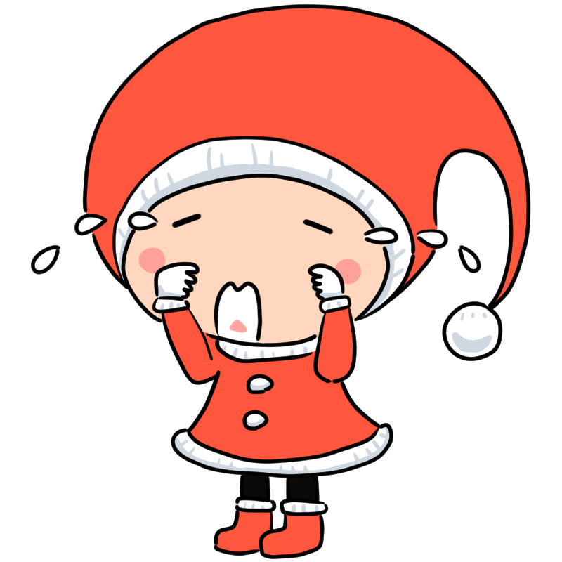 泣く小人サンタのかわいいイラスト