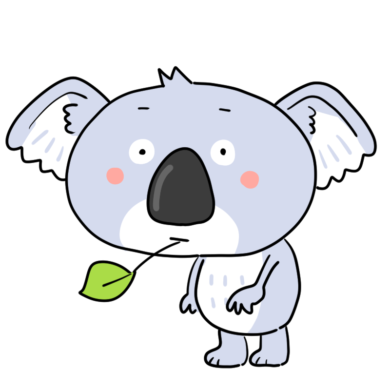 無表情のコアラのかわいいイラスト