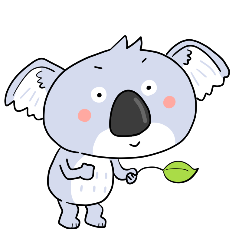 元気そうなコアラのかわいいイラスト