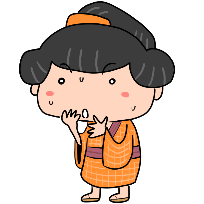 動揺する江戸の町娘のかわいいイラスト