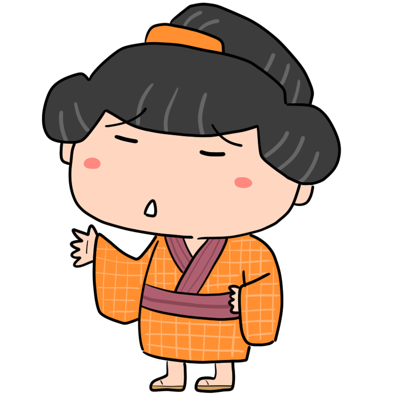 呆れる江戸の町娘のかわいいイラスト