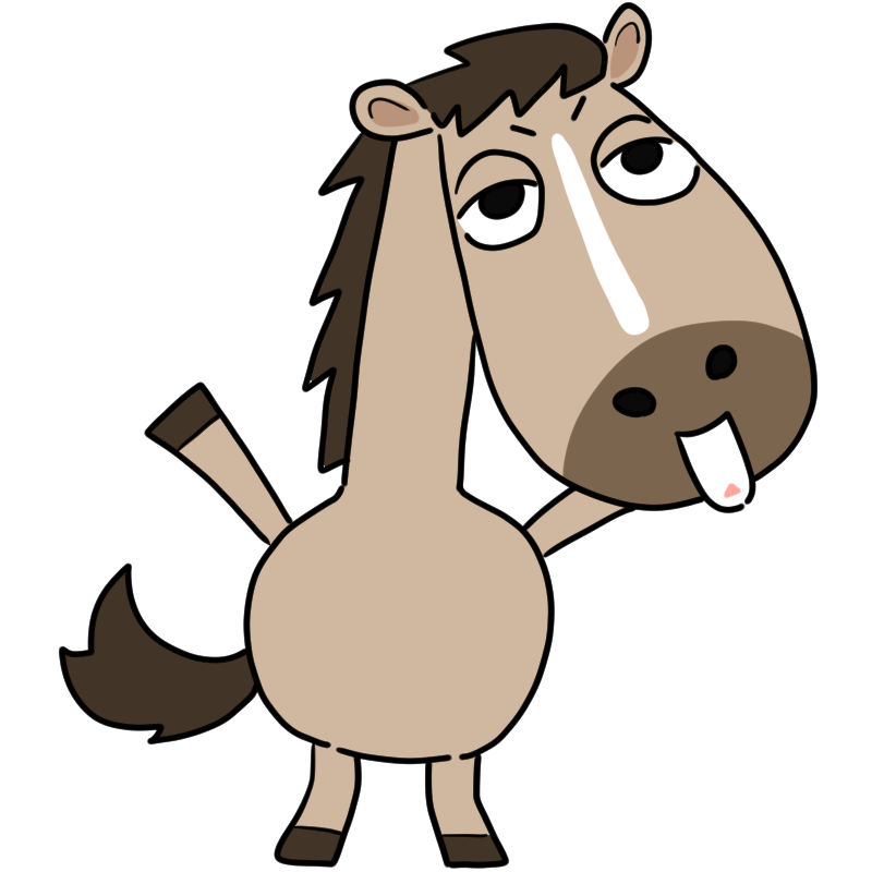 喜ぶ馬のかわいいイラスト
