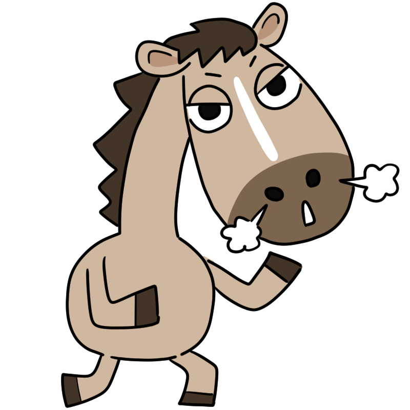 やる気になる馬のかわいいイラスト
