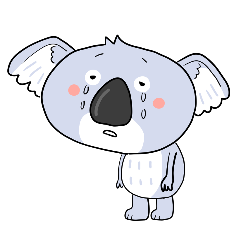 泣くコアラのかわいいイラスト